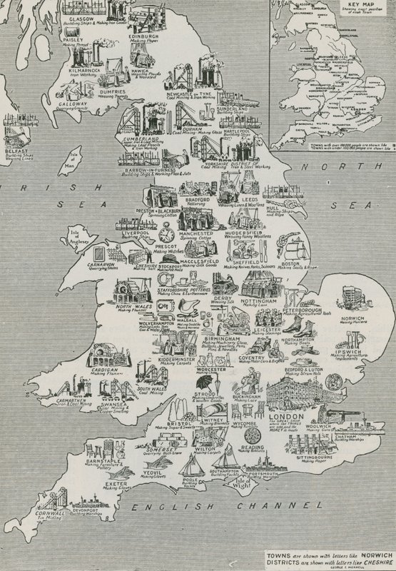 De groepering van Britse industrieën door English School