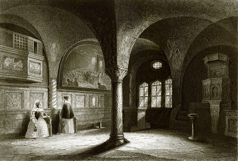 Het interieur van de Wartburg Kapel door English School
