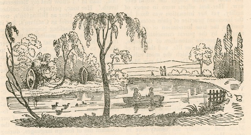Het meer bij Hornsey Wood House, Londen door English School