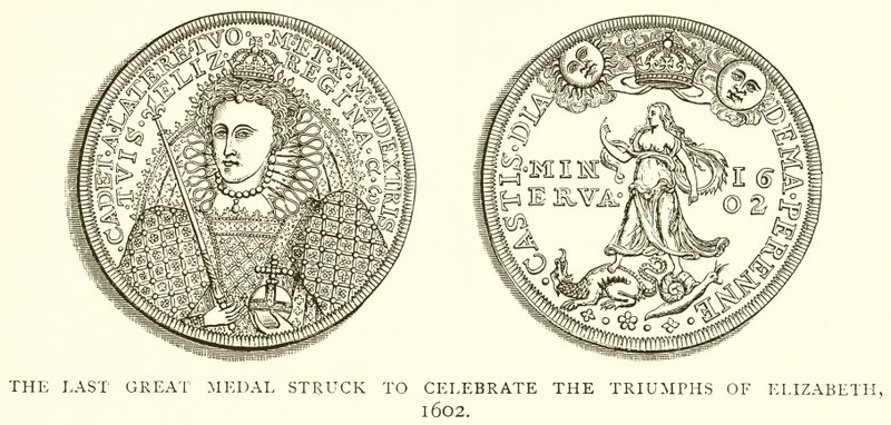 De laatste Grote Medaille geslagen ter viering van de Triomfen van Elizabeth, 1602 door English School