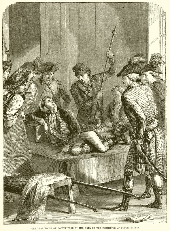 De laatste uren van Robespierre in de zaal van het Comité van Openbare Veiligheid door English School