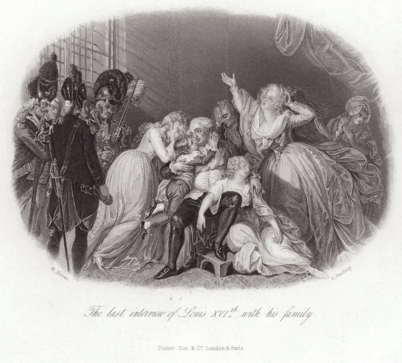 Het laatste gesprek van Lodewijk XVI met zijn familie door English School
