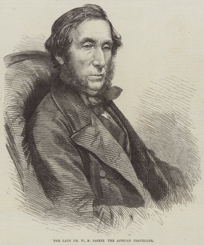 De overleden Dr W B Baikie, de Afrikaanse reiziger (gravure) door English School