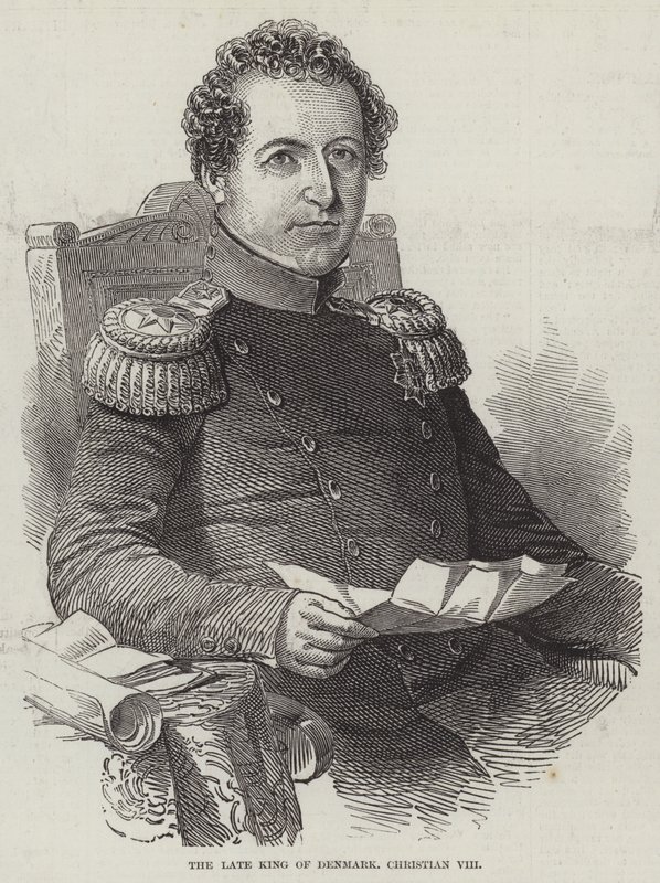 De overleden Koning van Denemarken, Christian VIII door English School