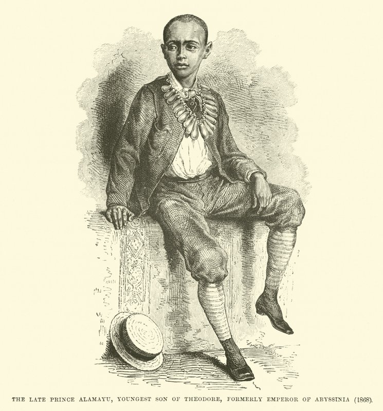 De overleden prins Alamayu, jongste zoon van Theodorus, voormalig keizer van Abessinië, 1868 door English School