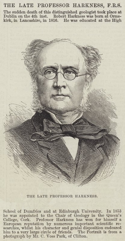 De overleden professor Harkness (gravure) door English School