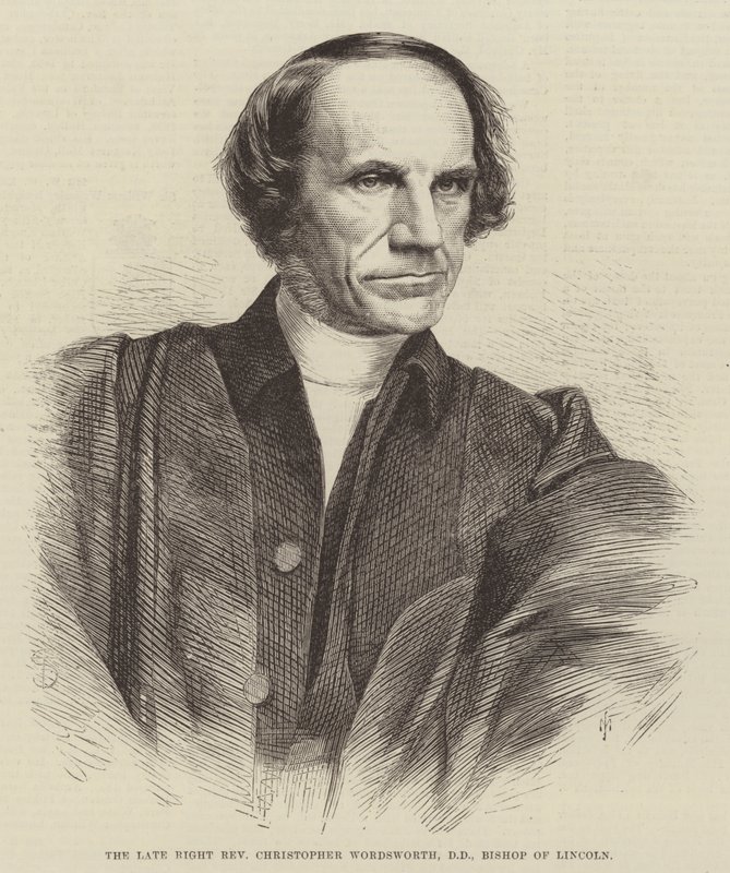 De overleden Zeer Eerwaarde Christopher Wordsworth, DD, Bisschop van Lincoln door English School