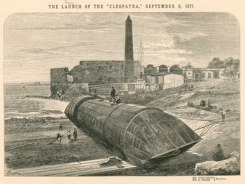 De tewaterlating van de Cleopatra, 8 september 1877 door English School
