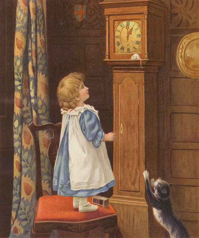 De muis rende de klok op door English School