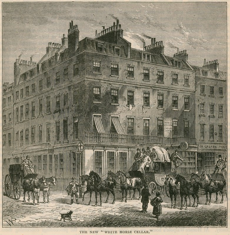 De nieuwe White Horse Cellar, Londen door English School