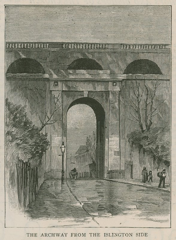 De nieuwe anti-zelfmoordhekken bij Highgate Archway: de boog vanaf de Islington kant door English School