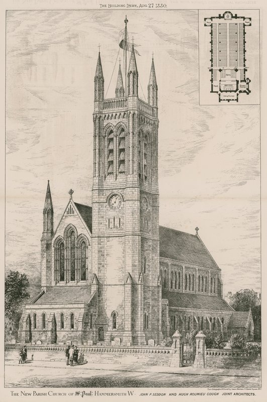 De nieuwe parochiekerk van St. Paul, Hammersmith door English School