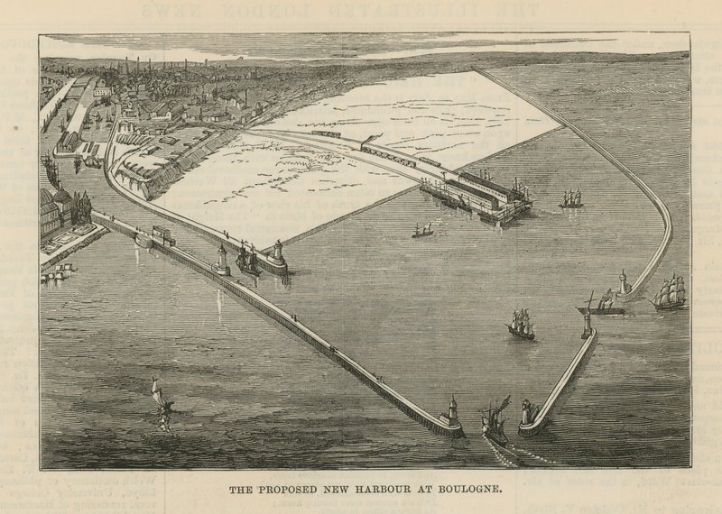 Het voorgestelde nieuwe haven in Boulogne door English School