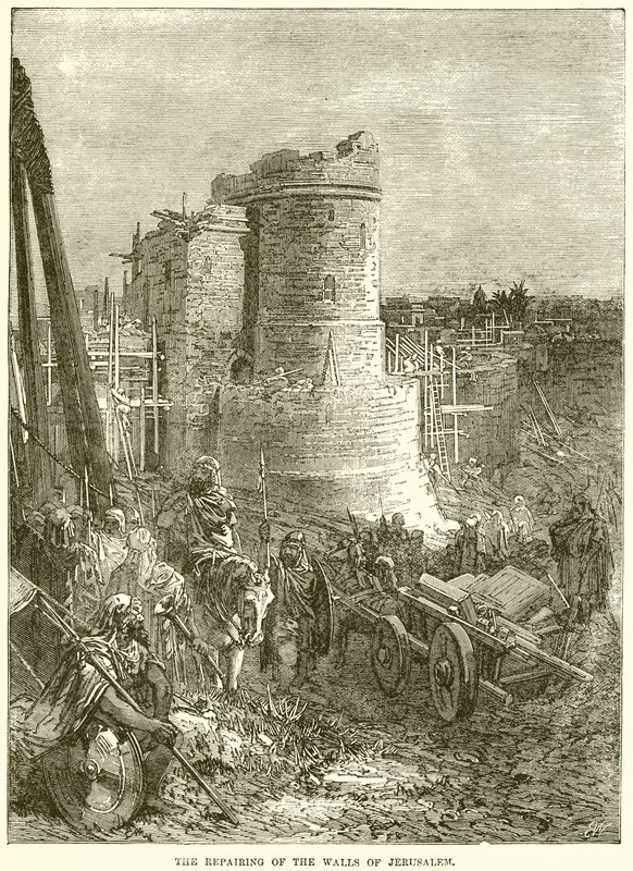 Het Herstellen van de Muren van Jeruzalem door English School