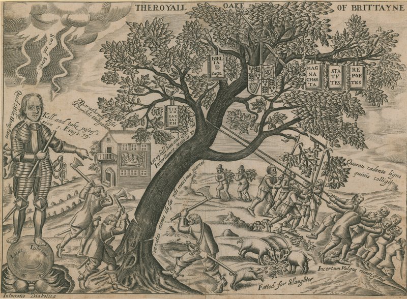 De koninklijke eik van Groot-Brittannië door English School