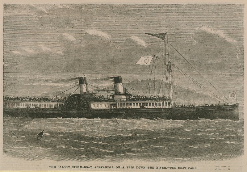 De salonschuit Alexandra op een tocht over de rivier door English School