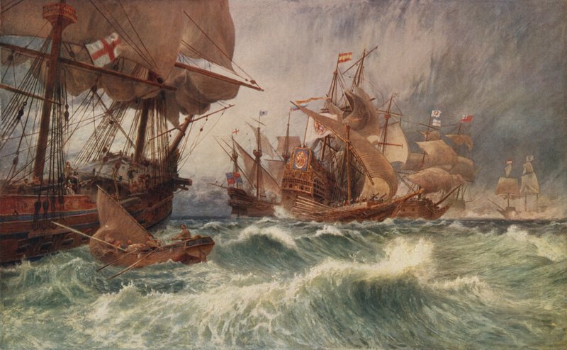 De oproep tot overgave: een incident in de aanval op de Spaanse Armada, 1588 door English School