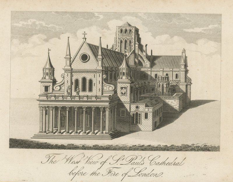 Het westelijke uitzicht op de kathedraal van St. Pauls door English School