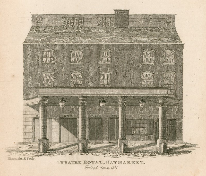Theater Royal, Haymarket, Londen, afgebroken in 1821 door English School