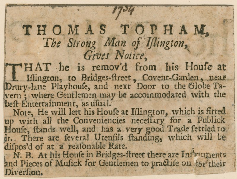 Thomas Topham, de sterke man van Islington door English School