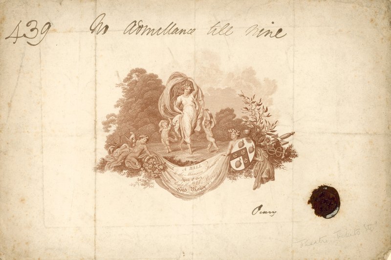 Toegangskaart voor het bal in het Mansion House, Londen, 2 april 1804 door English School