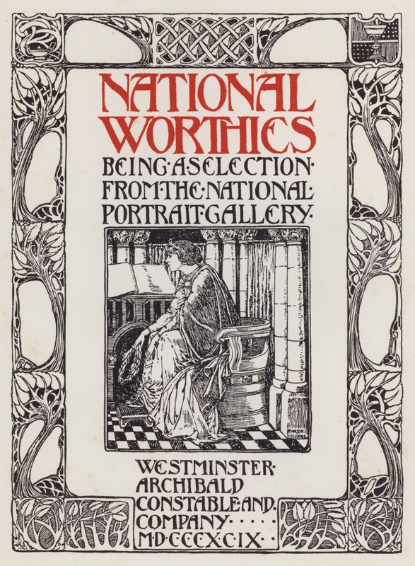 Titelpagina illustratie voor National Worthies uit de National Portrait Gallery door English School