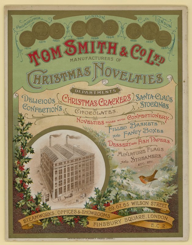 Tom Smith & Co Ltd, Kerstnoviteiten, Kerstcrackers, Brochureomslag door English School
