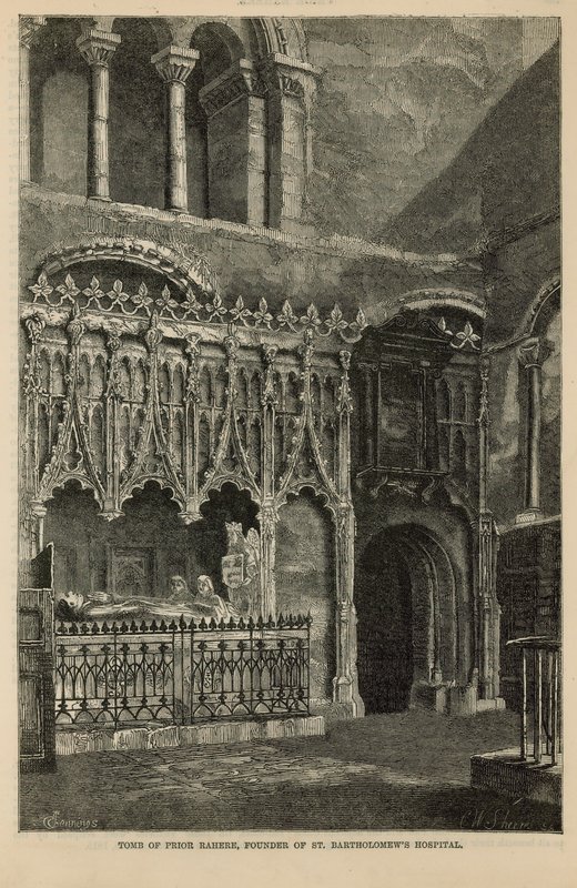 Graf van Prior Rahere, oprichter van St Bartholomeus Ziekenhuis door English School