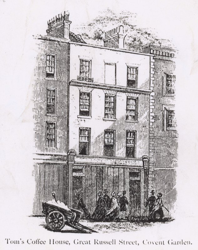 Toms Coffee House, Great Russell Street, Covent Garden door English School
