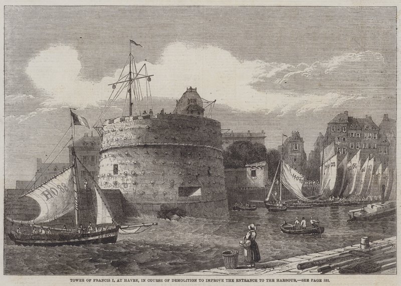 Toren van Frans I in Havre, in Afbraak om de Toegang tot de Haven te Verbeteren door English School
