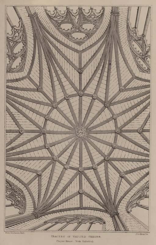 Tracering van gewelfde plafonds (gravure) door English School