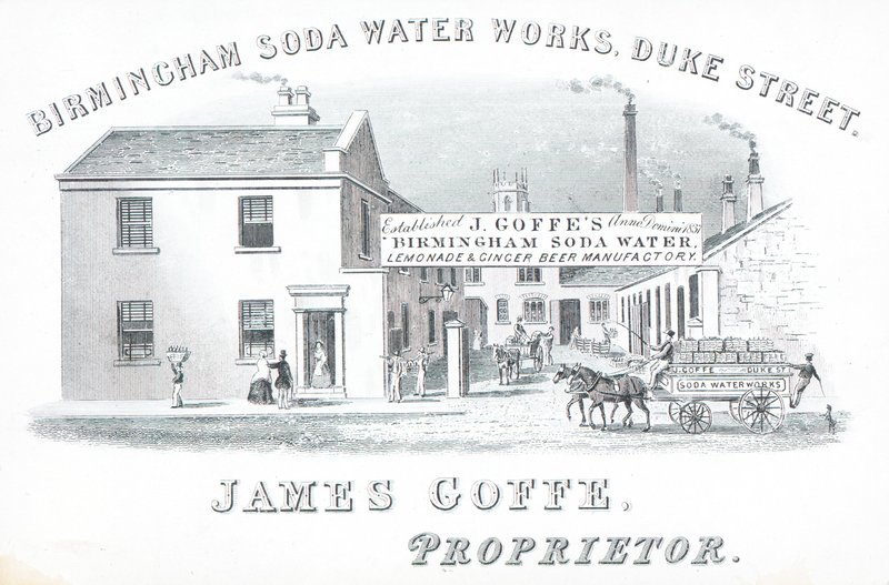 Handelskaart, Birmingham Soda Water Works door English School