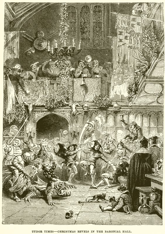 Tudor Tijden--Kerstmis Feesten in de Baroniale Hal door English School