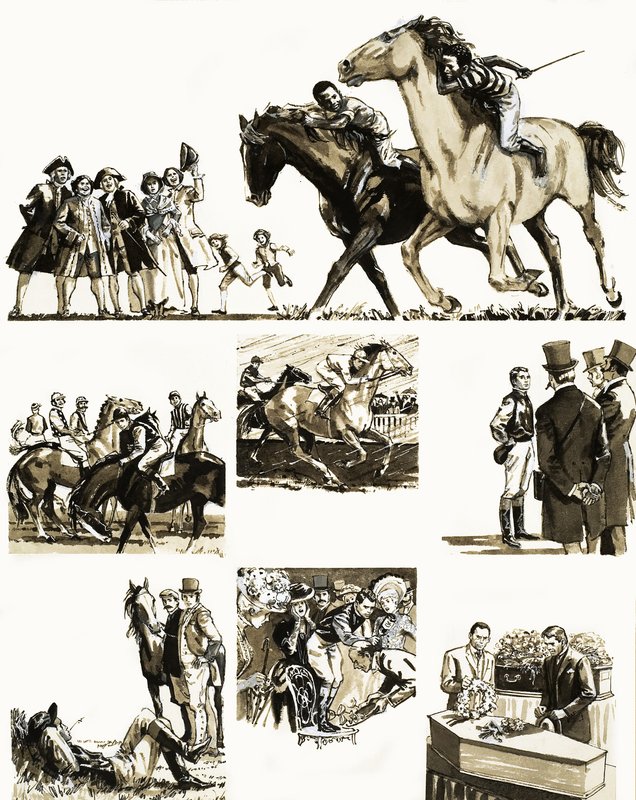 Ongeïdentificeerd verhaal van een jockey door English School