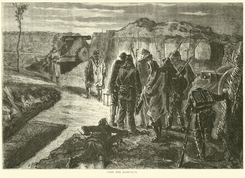 Op de wallen, oktober 1870 door English School