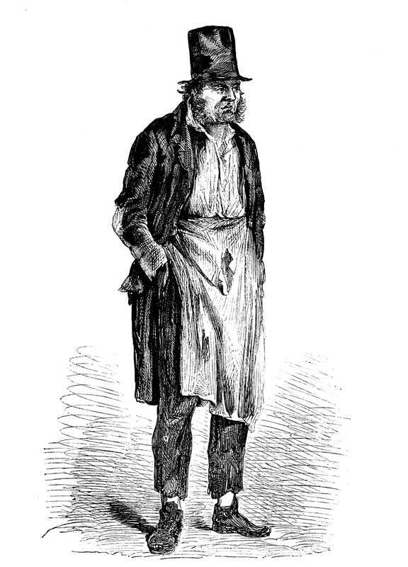 Zwerver uit de opvang in Playhouse Yard, Cripplegate door English School