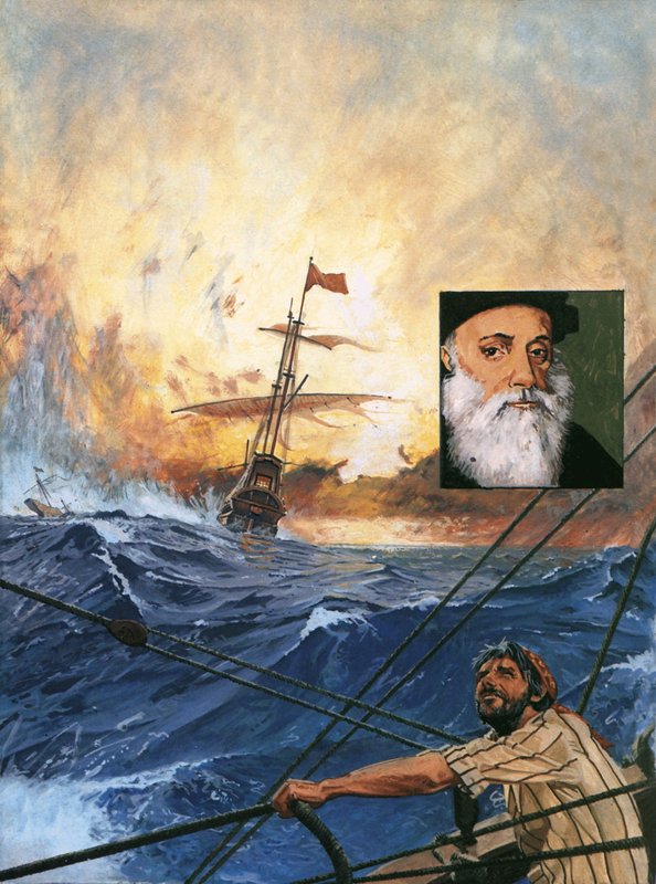 De schepen van Vasco da Gama ronden de Kaap door English School