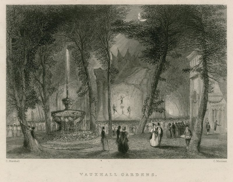 Vauxhall-tuinen, Londen door English School