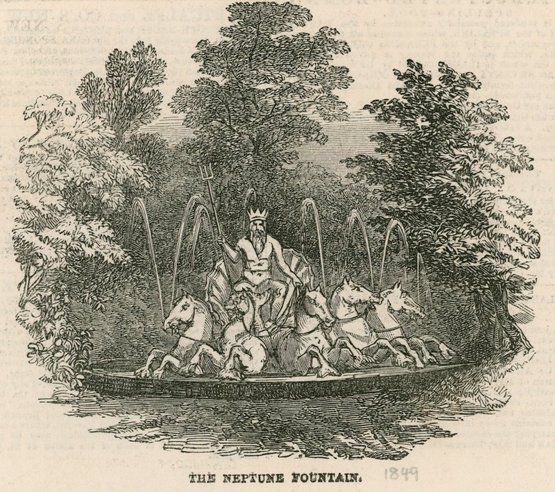 Vauxhall Gardens, Londen: De Neptunusfontein door English School