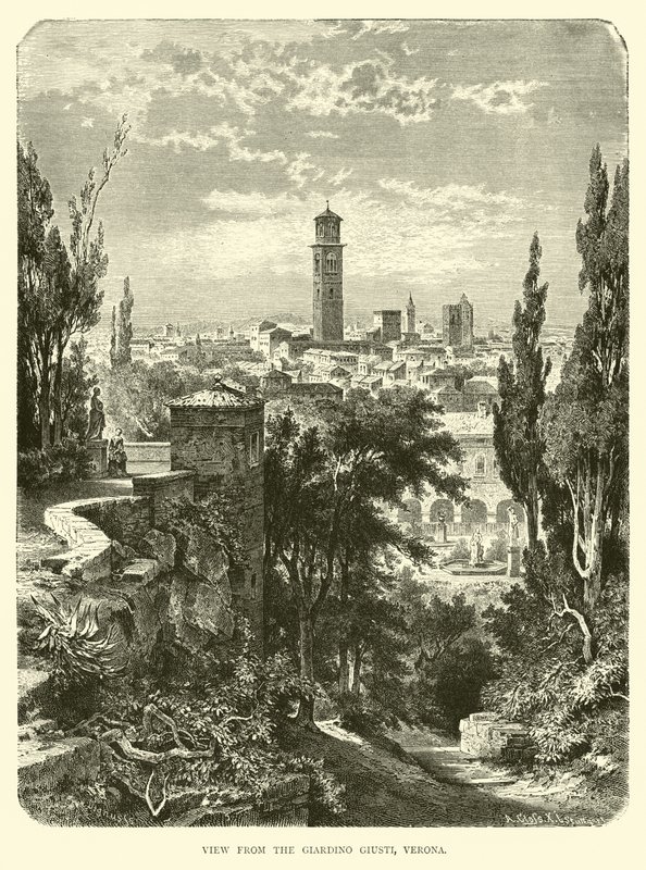 Uitzicht vanaf de Giardino Giusti, Verona door English School