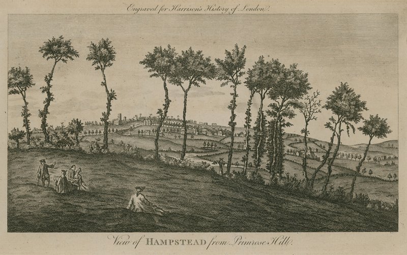 Uitzicht op Hampstead vanaf Primrose Hill door English School