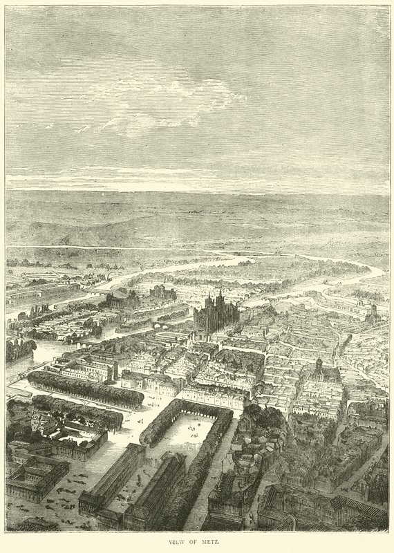 Uitzicht op Metz, oktober 1870 door English School