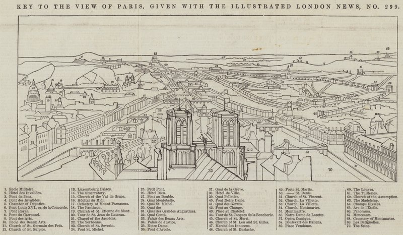 Uitzicht op Parijs, gegeven met The Illustrated London News door English School