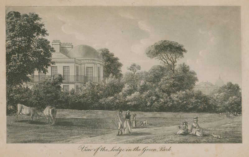 Uitzicht op de Lodge in Green Park door English School