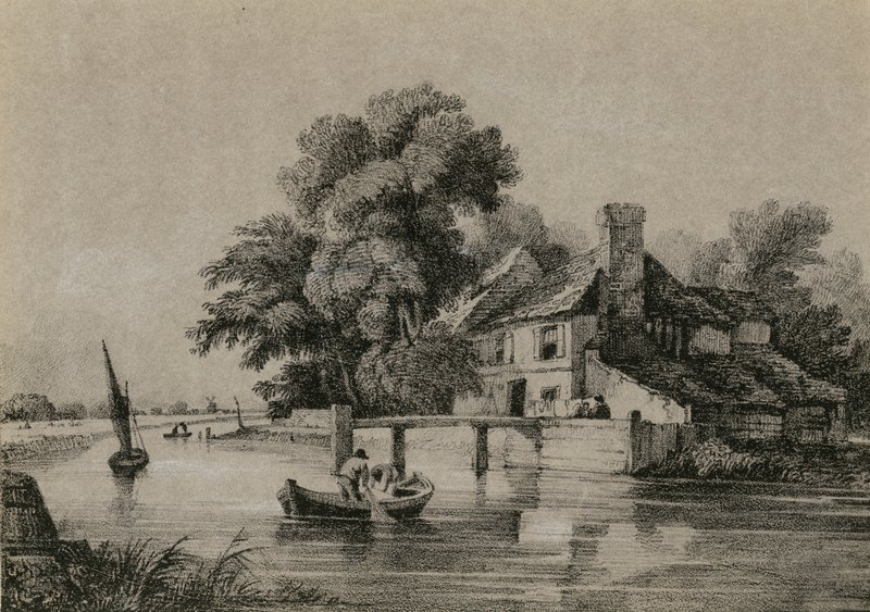 Uitzicht op de rivier de Lee door English School
