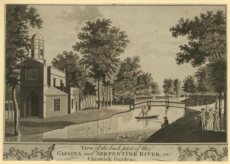 Uitzicht op het achterste deel van de Cassina en de Serpentine River door English School