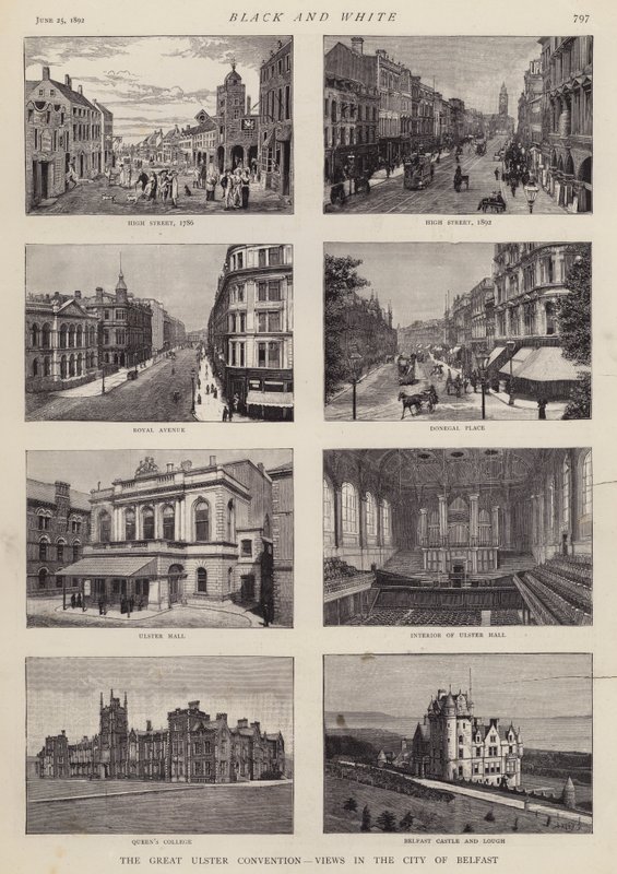 Zichten van Belfast, Ulster, Ierland door English School