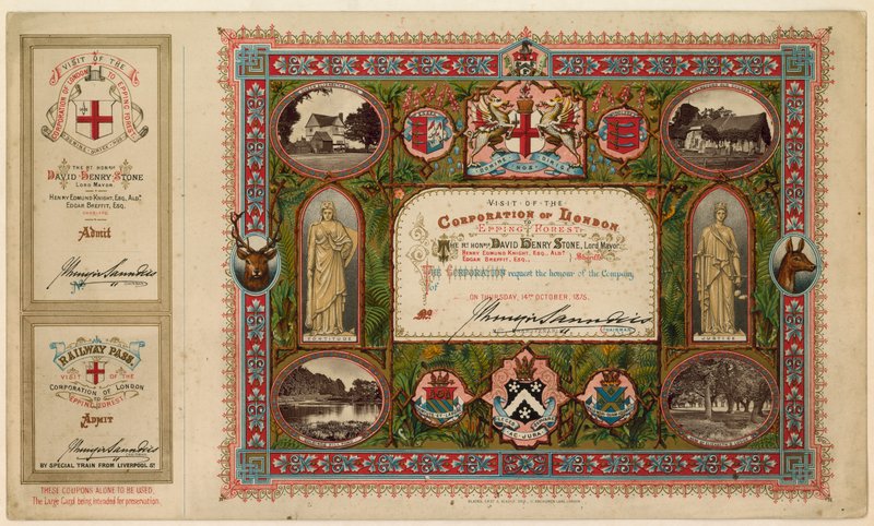 Bezoek van de Corporation of London aan Epping Forest, 1875 door English School