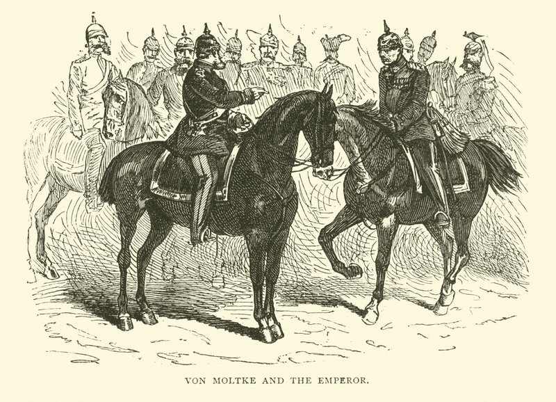 Von Moltke en de keizer, januari 1871 door English School