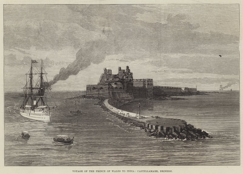 Reis van de prins van Wales naar India, Castellamare, Brindisi door English School